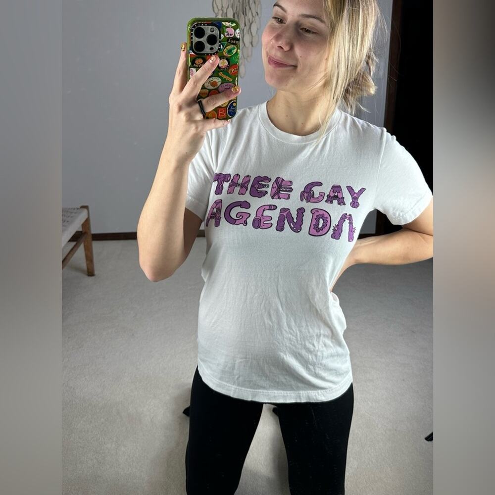 Thee Gay Agenda White Unisex Cotton Tee